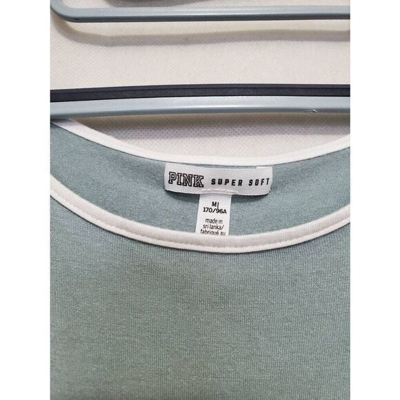 Victoria's Secret PINK Super Soft Sage Green High Neck Semi Crop Tank Top Modal - Picture 3 of 6